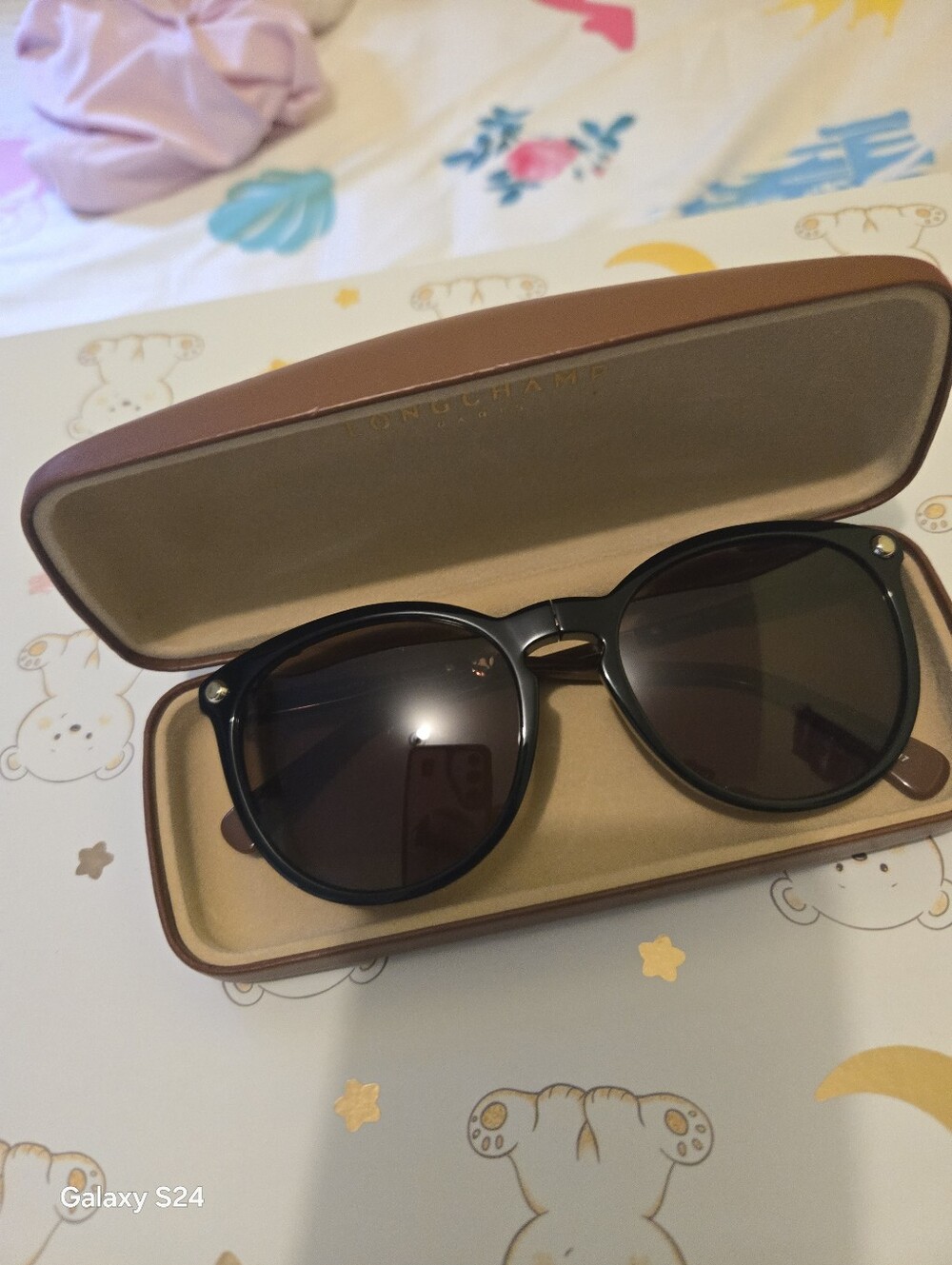 Longchamp Black Sunglasses with Brown Case